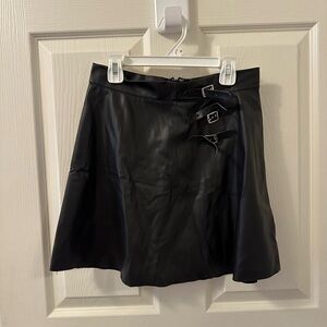 Elegant Black Skirt with Buckle Detail